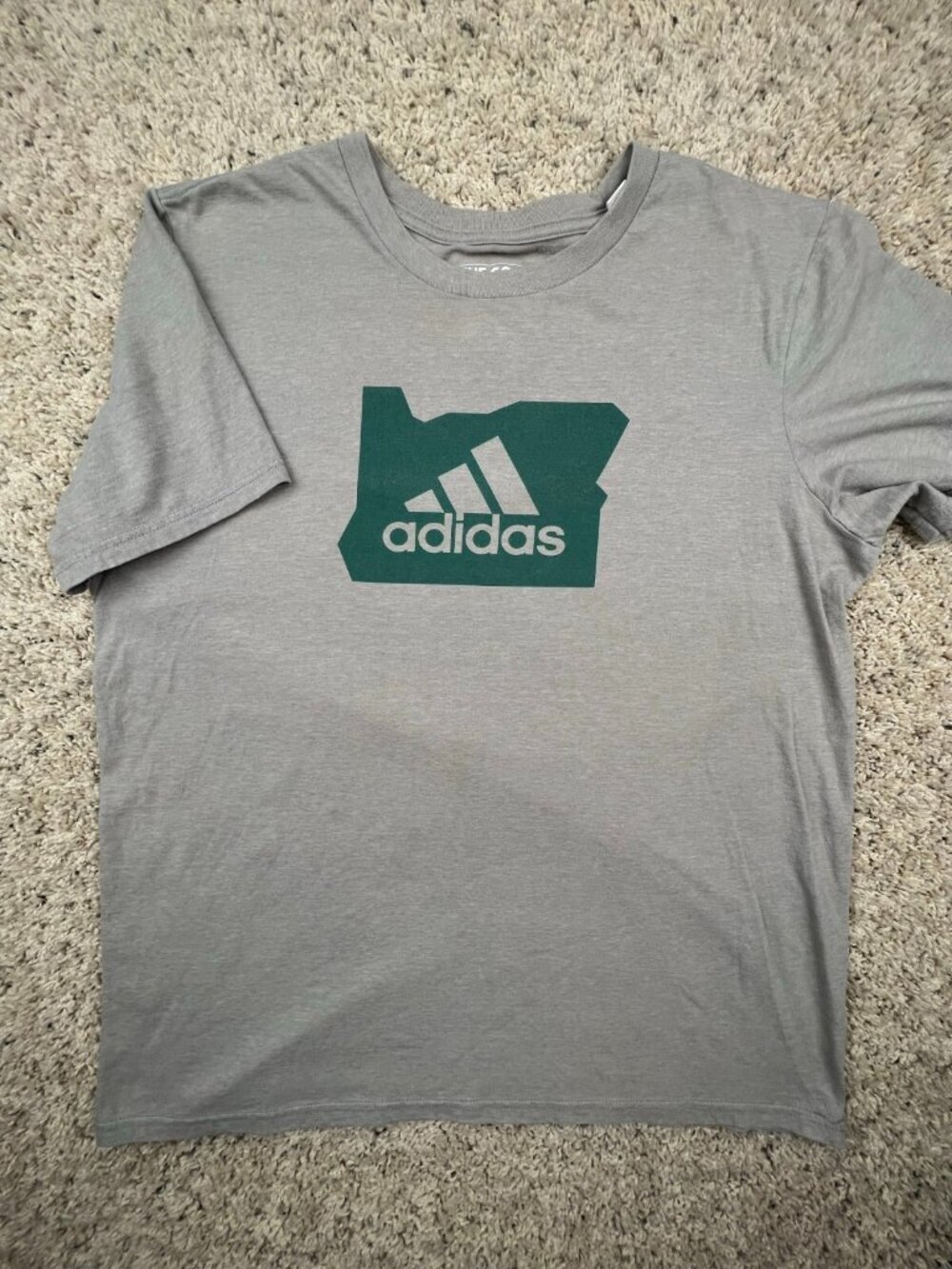 Adidas The Go To Tee Green Gray Size Large Short Sleeve Casual Cotton Blend